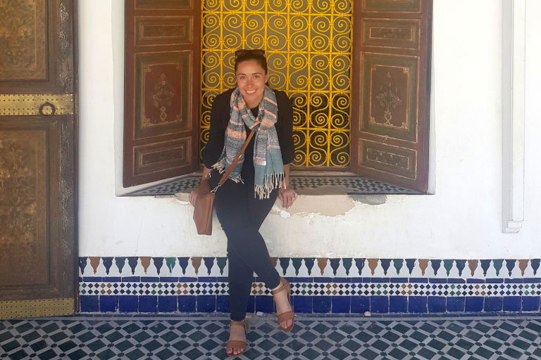Window of Bahia Palace in Marrakech Window of Bahia Palace in Marrakech
