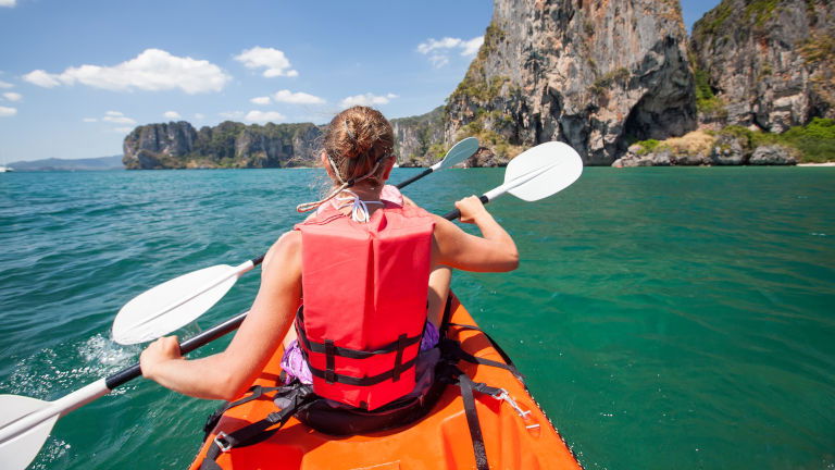 Kayaking off Krabi, Thailand Kayaking off Krabi, Thailand