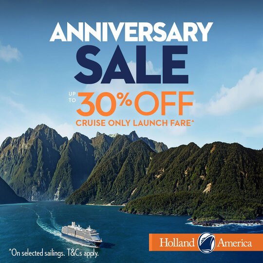 Holland America's Anniversary Sale