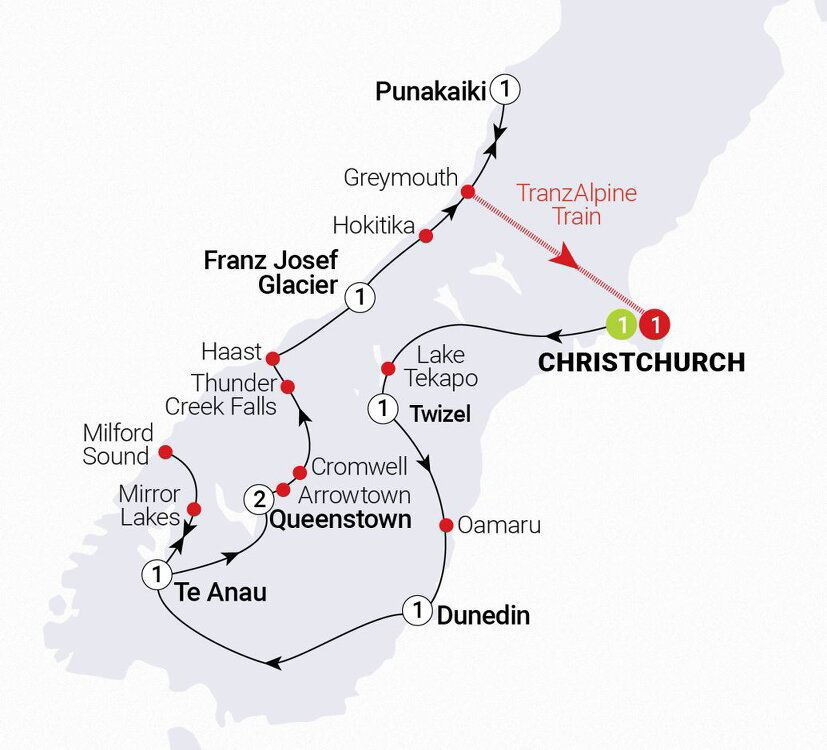 10 Day Southern Spectacular Itinerary (AAT Kings)