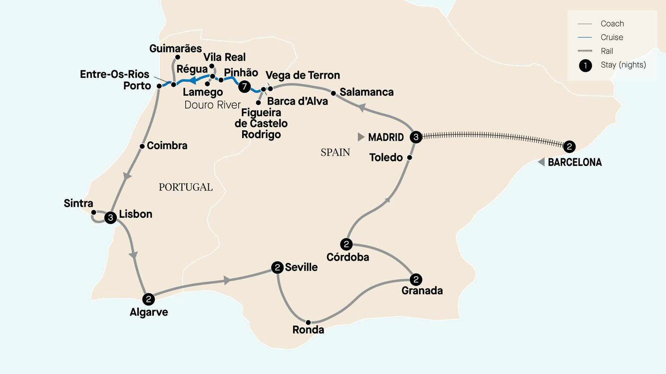 Spain and Portugal Delights with Douro River Cruise - APT (24 Days From ...