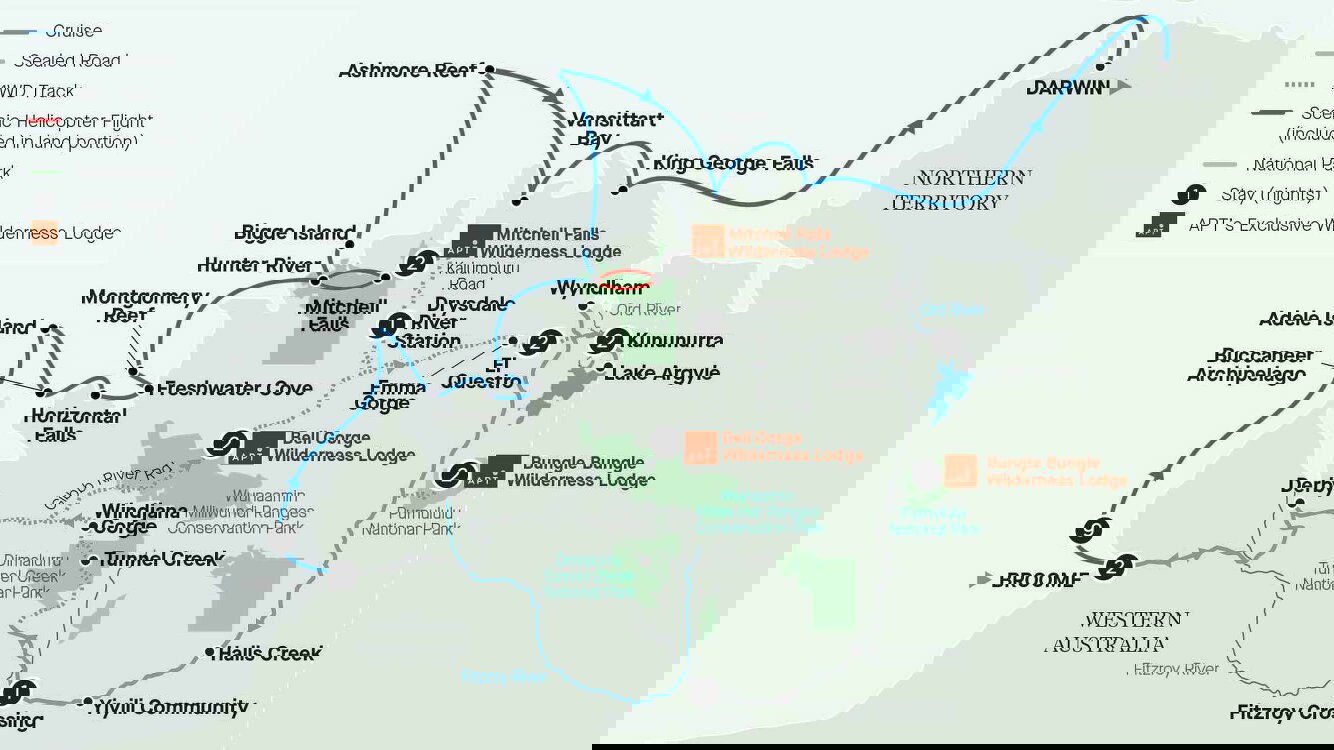 Kimberley Complete with Kimberley Coastal Expedition (Land in Reverse