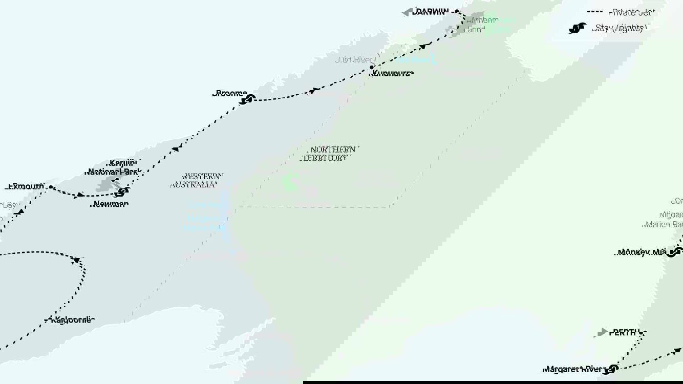West Coast and Kimberley Horizons by Private Jet APT (9 Days From