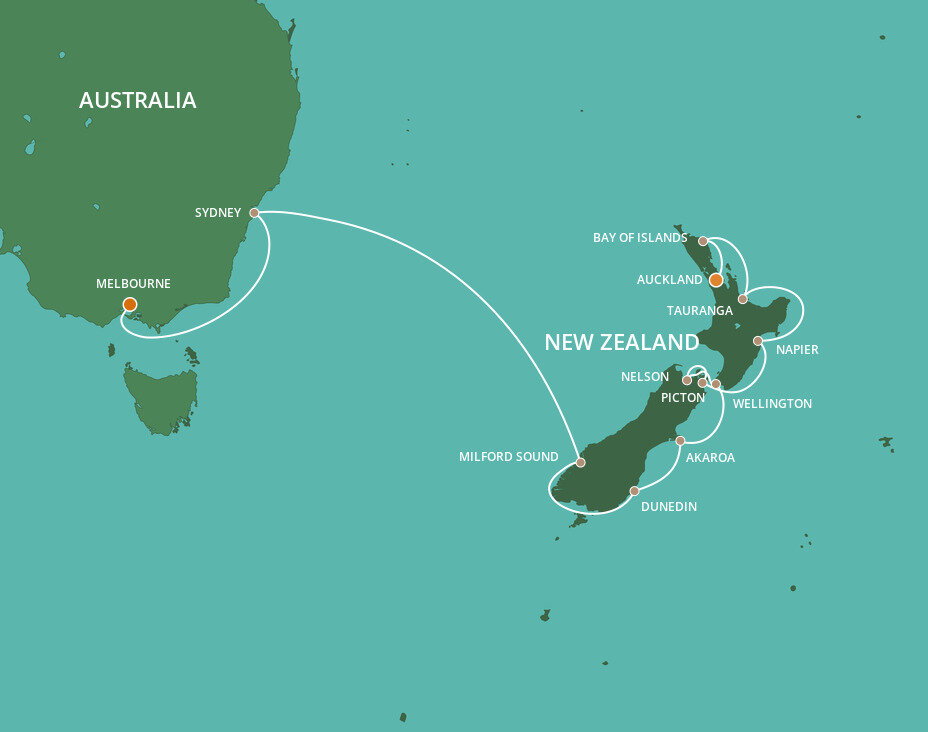 Australia/New Zealand Voyage - Azamara (17 Night Cruise from Melbourne ...