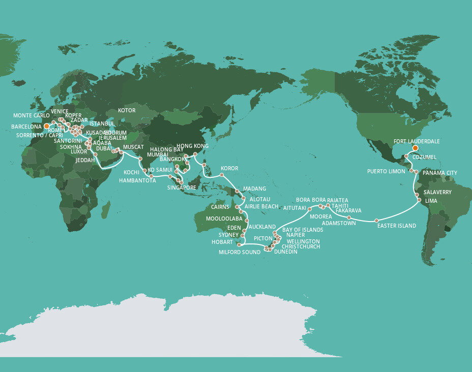 Azamara World Voyage - Azamara (156 Night Cruise from Fort Lauderdale ...