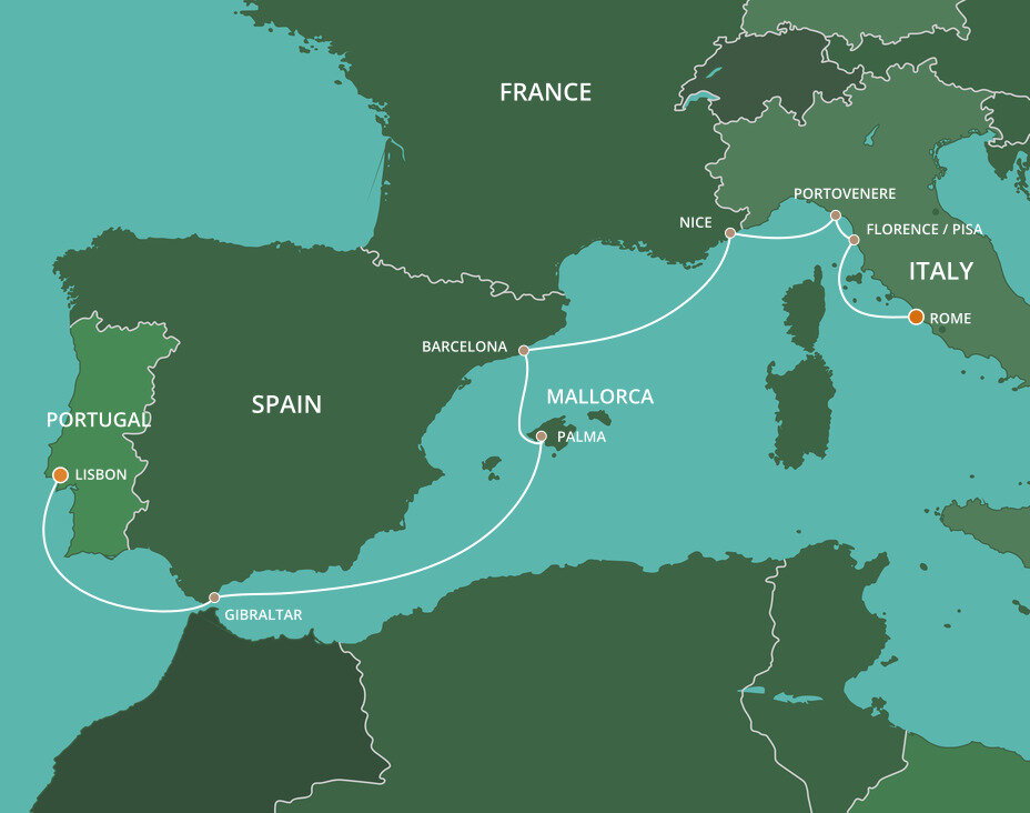 Mediterranean Icons Voyage - Azamara (10 Night Cruise from Rome to Lisbon)