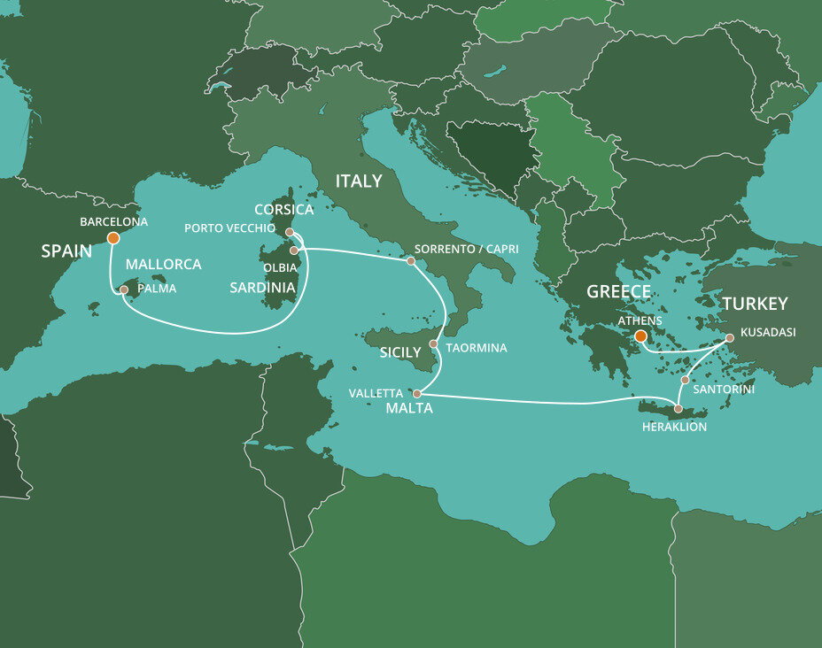 Islands Of The Med Voyage - Azamara (12 Night Cruise from Athens to ...
