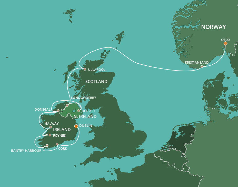 Ireland Intensive Voyage - Azamara (12 Night Cruise from Dublin to Oslo)