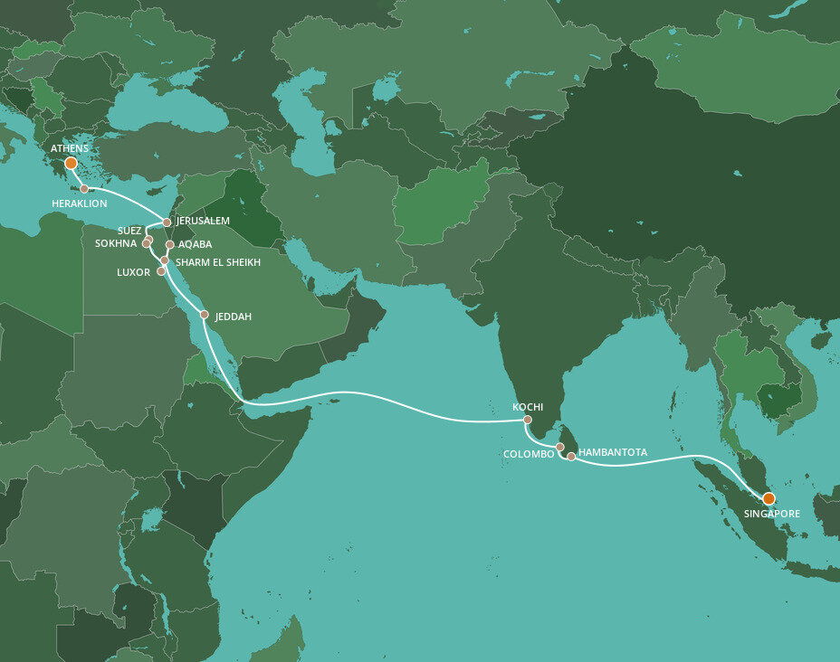 Spinc Route Spice Route Voyage - Azamara (26 Night Cruise from Singapore to Athens)