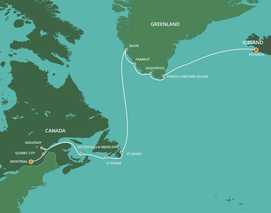Greenland, Newfoundland & Quebec Voyage Azamara (15 Night Cruise from