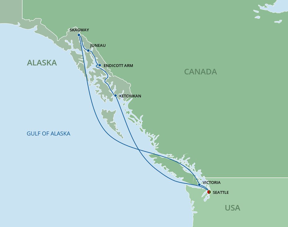 celebrity alaska cruise route map