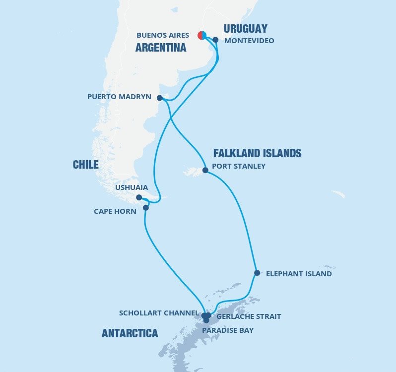 antarctica cruise itinerary