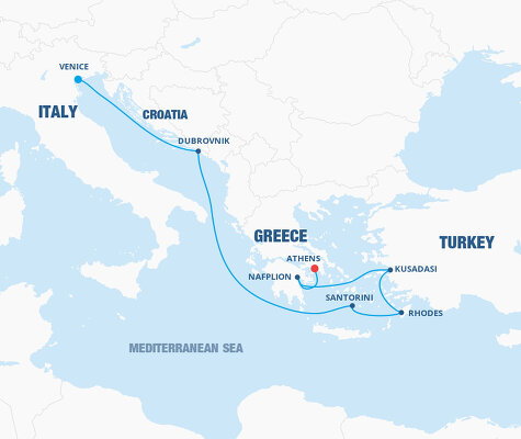 cruise ship from greece to italy