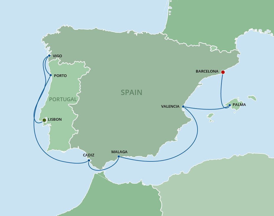 spain and portugal cruises 2022