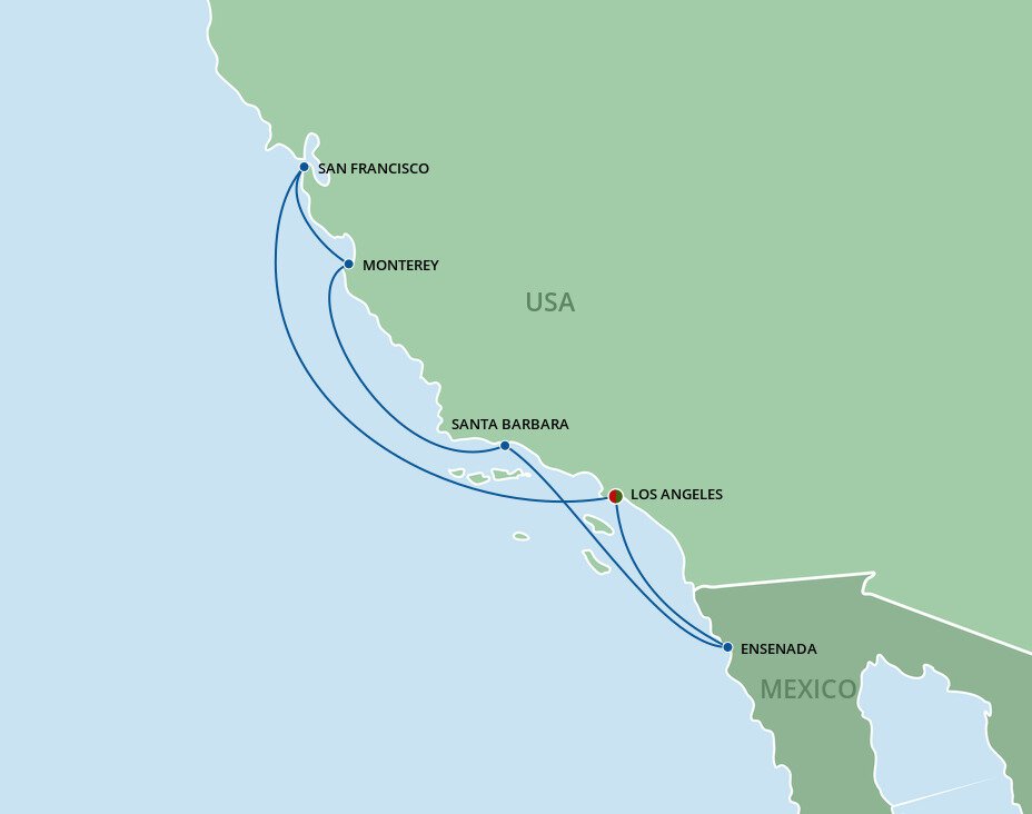 pacific coast cruises from los angeles