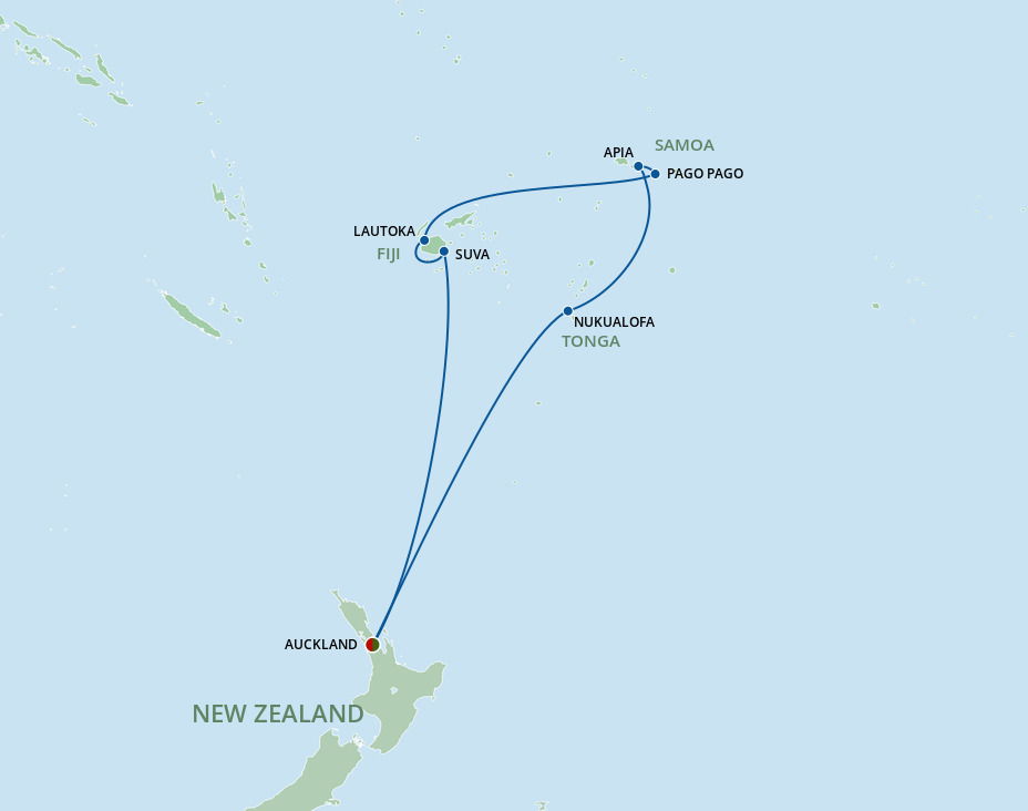 Cruises Starting and Ending in Auckland - 2023, 2024 & 2025 Seasons