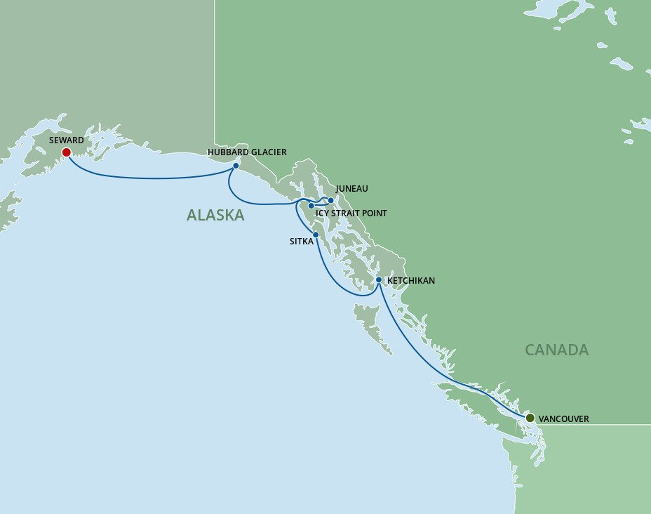 celebrity cruise alaska route