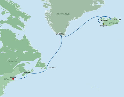 Cruises from Iceland to USA - 2023-2025 Seasons