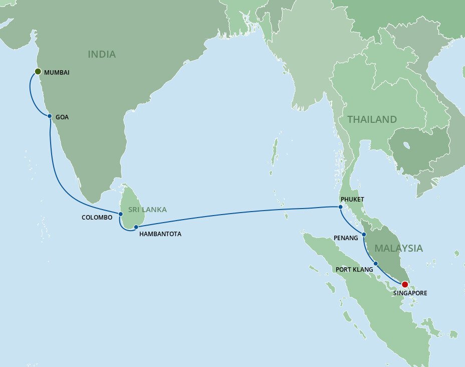 cruise india to singapore