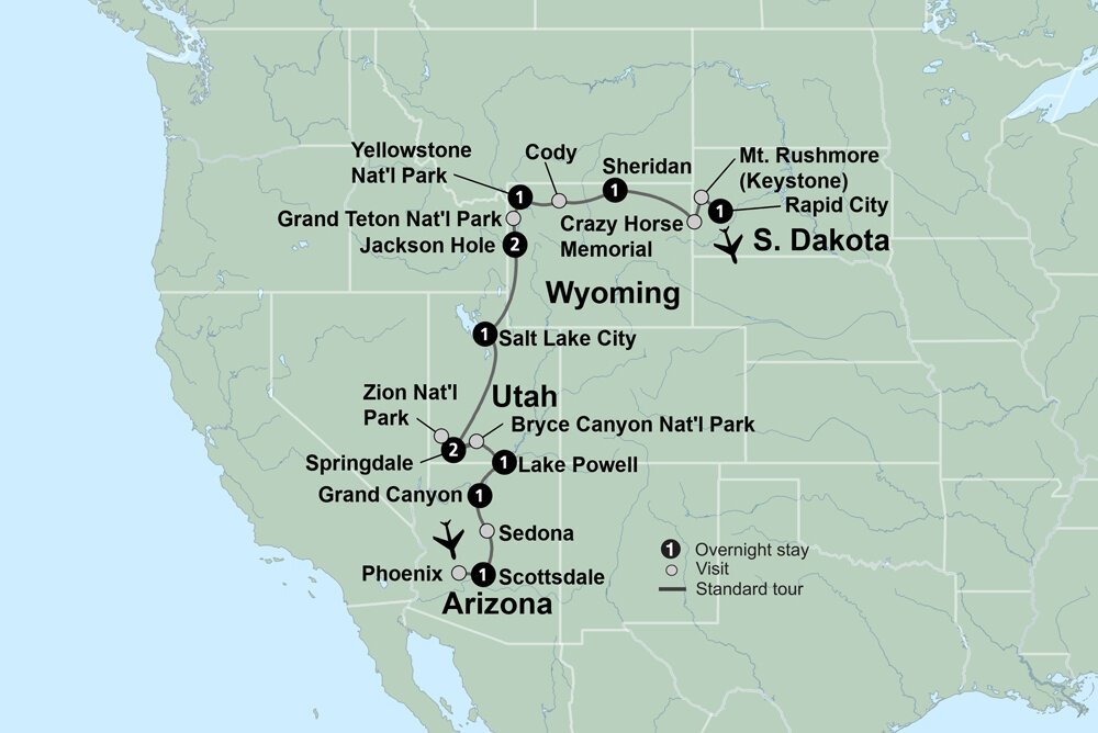 National Parks of America Collette (12 Days From Scottsdale to Rapid