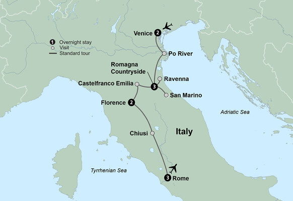 Tours from Venice to Rome - 2024-2026 Seasons