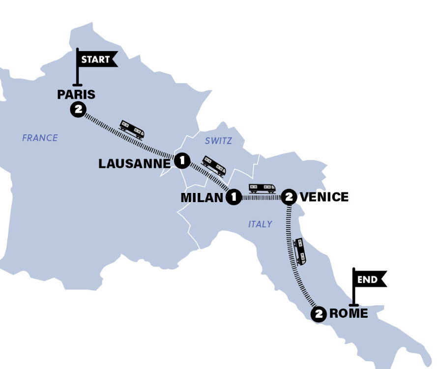 Paris To Rome Distance Paris to Rome by Train (Winter) - Contiki (9 Days From Paris to Rome)