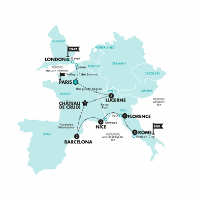 Tours from Paris to Rome - 2024-2026 Seasons