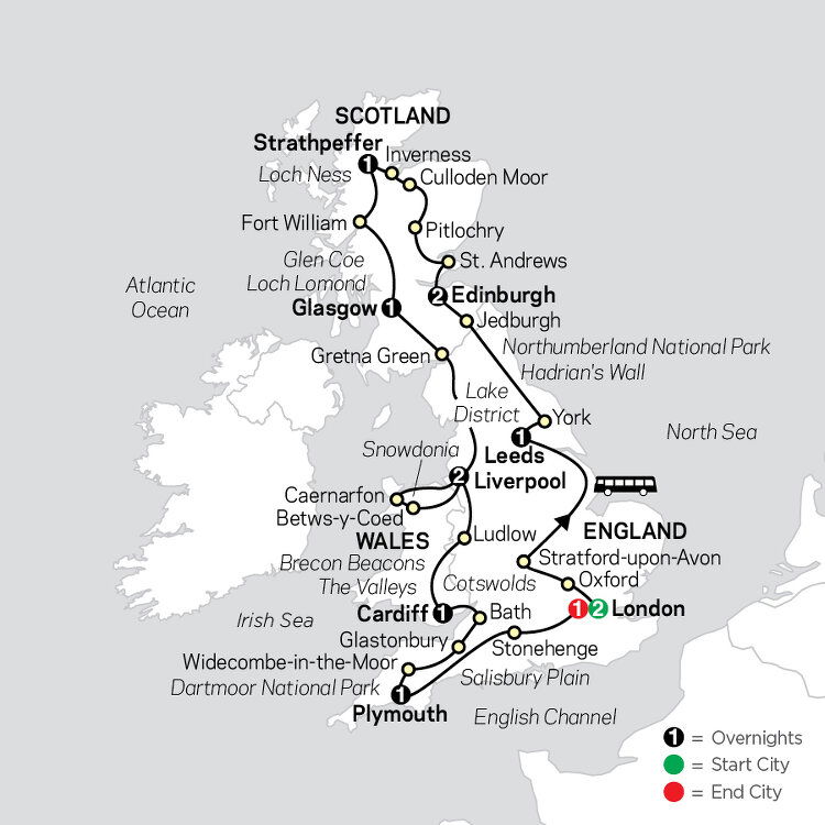 England, Scotland & Wales Cosmos (13 Days From London to London)