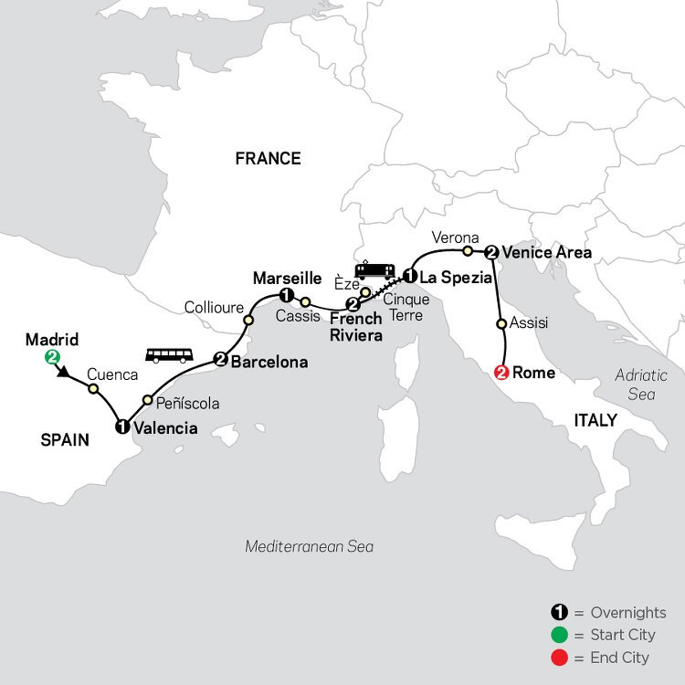 Mediterranean Flavors Cosmos (14 Days From Madrid to Rome)