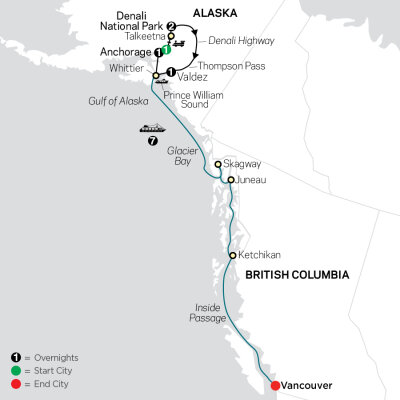 Cruises from Anchorage to Vancouver - 2025-2027 Seasons