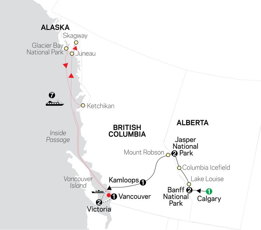 Heart of the Canadian Rockies with Alaska Cruise Cosmos (17 Days From