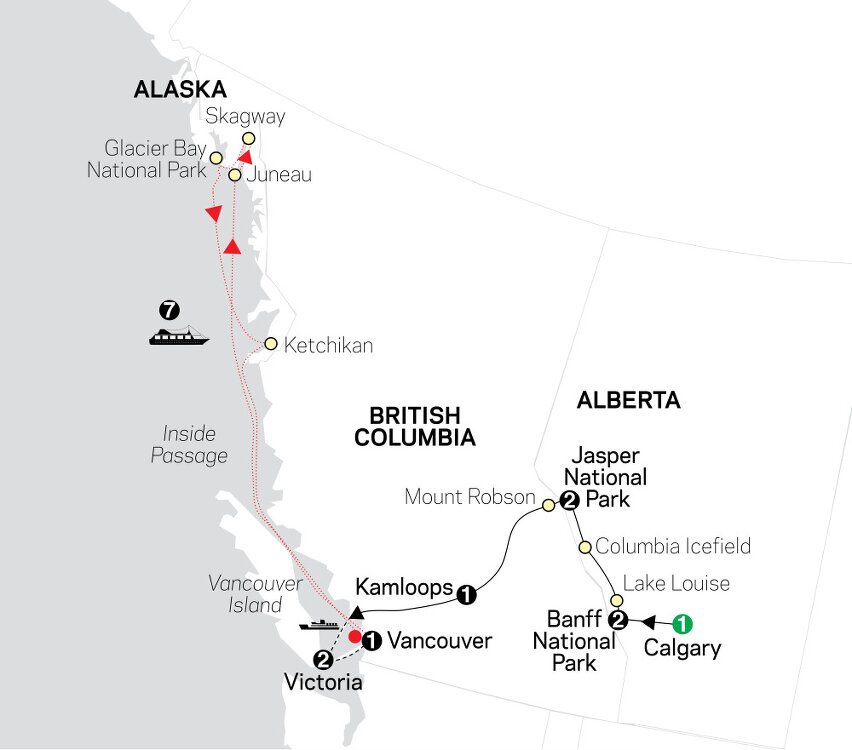 Heart of the Canadian Rockies with Alaska Cruise Cosmos (17 Days From Heart of the Canadian Rockies with Alaska Cruise Cosmos (17 Days From