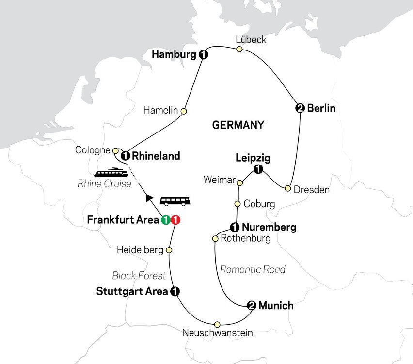 Highlights of Germany Cosmos (12 Days From Frankfurt to Frankfurt)