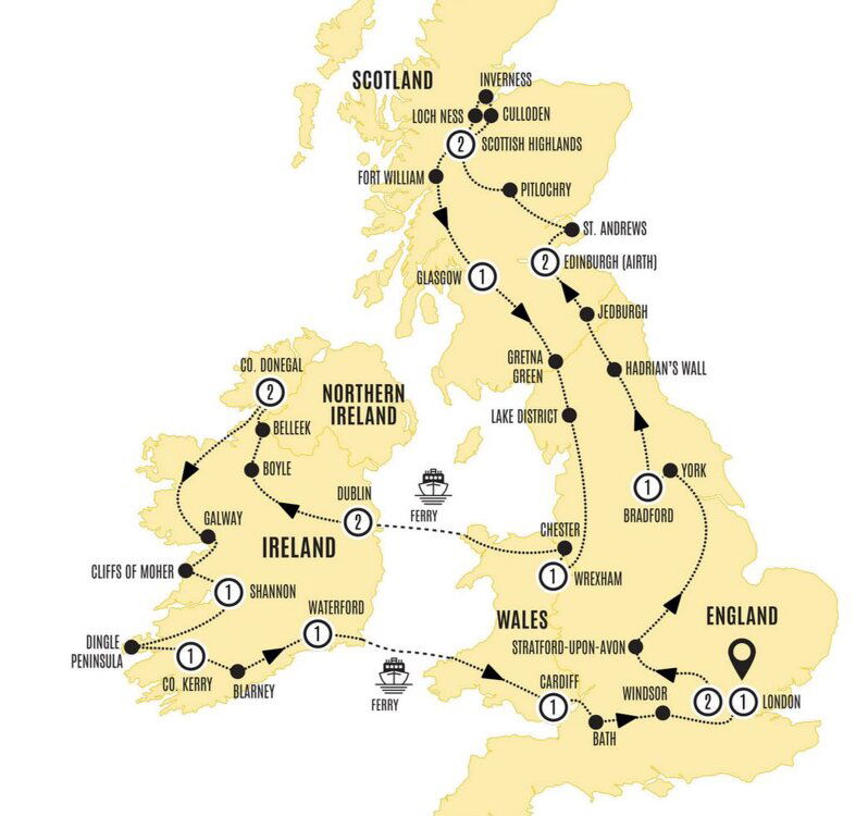 Britain and Ireland Explorer - Costsaver (19 Days From London to London)