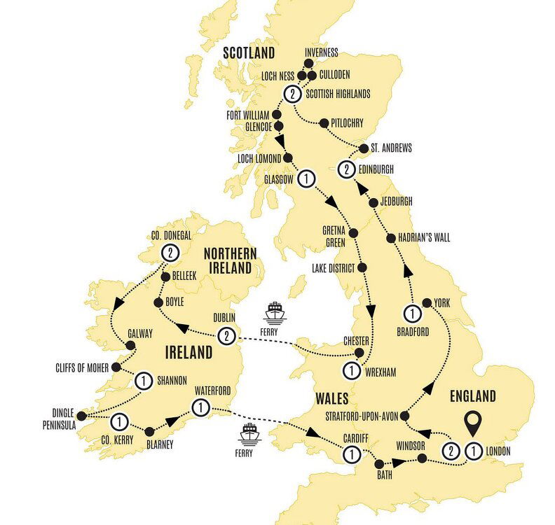 Britain and Ireland Explorer - Costsaver (19 Days From London to London)