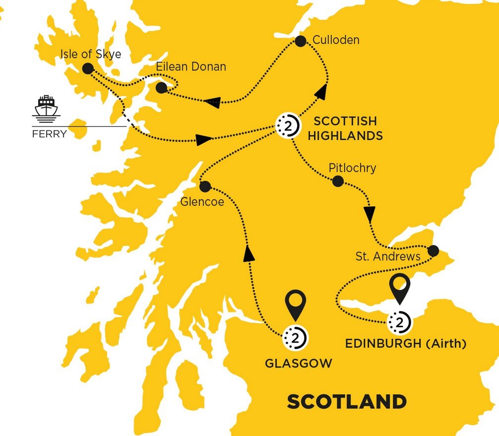 Majestic Scotland - Costsaver (7 Days From Glasgow to Edinburgh)