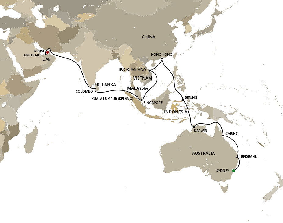 Sydney To Dubai - Cunard (37 Night Cruise from Sydney to Dubai)