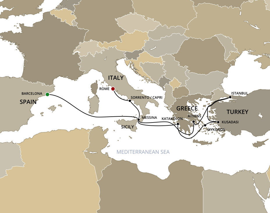 Italy, Greece, and Turkey - Cunard (14 Night Cruise from Barcelona to Rome)