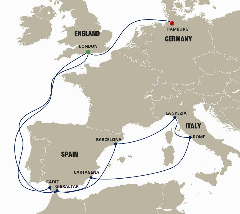 Mediterranean - Cunard (16 Night Cruise from London to