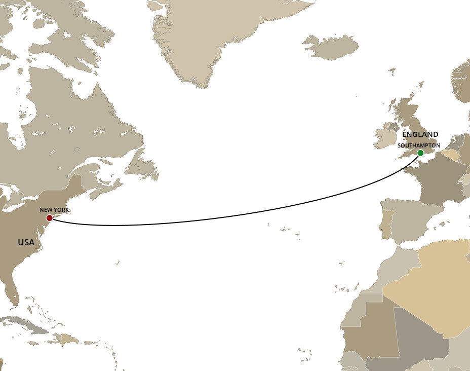 Westbound Transatlantic Crossing Cunard (8 Night Cruise from London