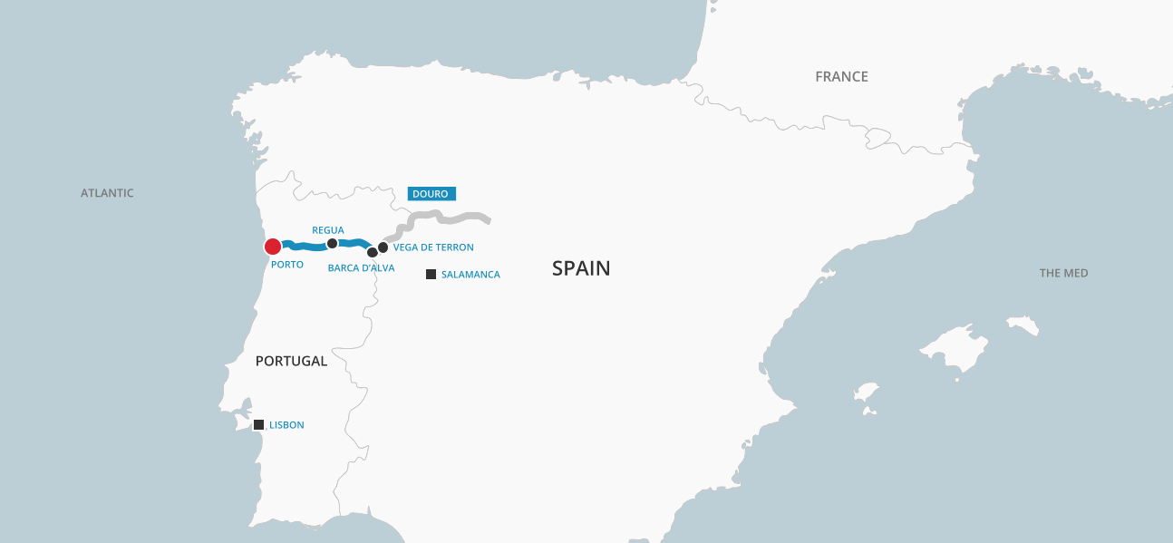 Map of the Douro River