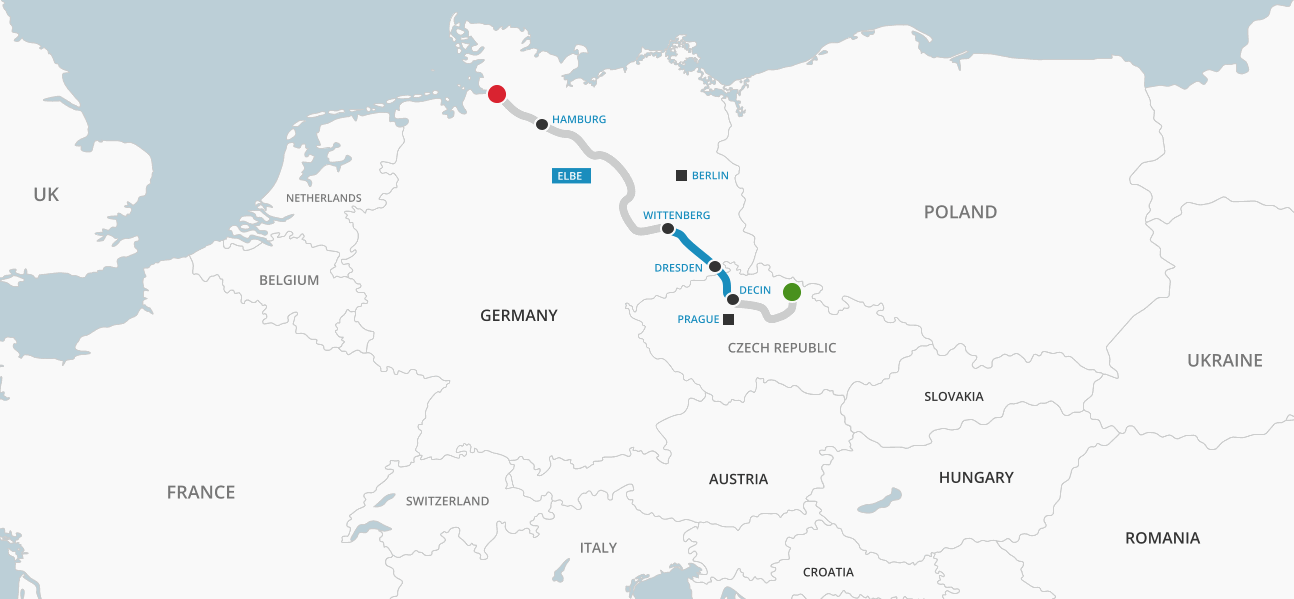 Map of the Elbe River