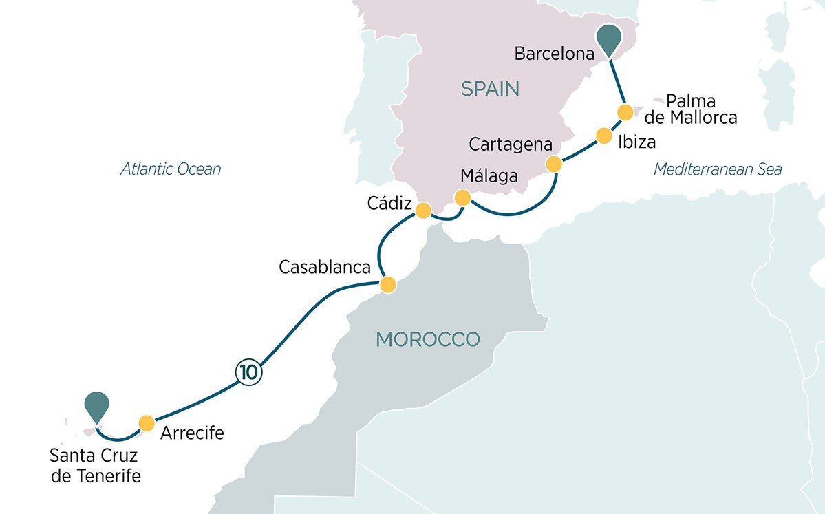 Canary Islands & Spanish coast - Emerald Cruises (10 Night Cruise from ...