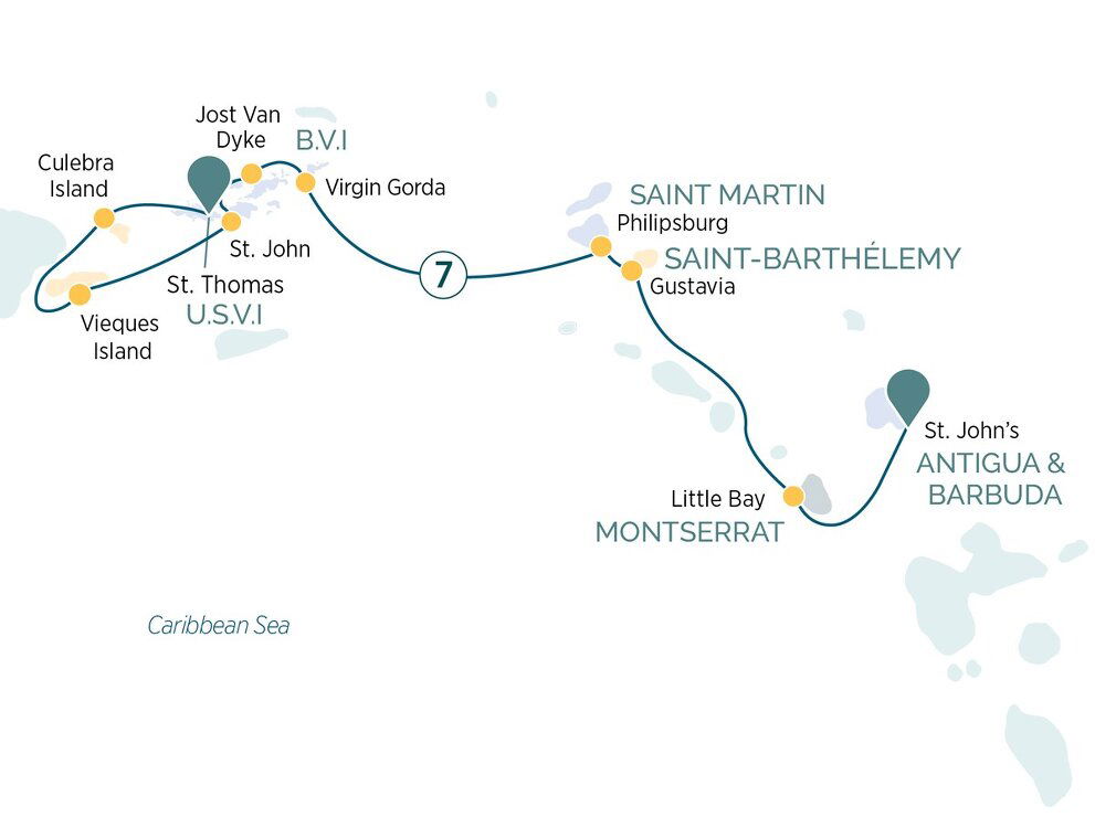 8 Day Caribbean Yachting Hideaways Itinerary (Emerald Cruises)