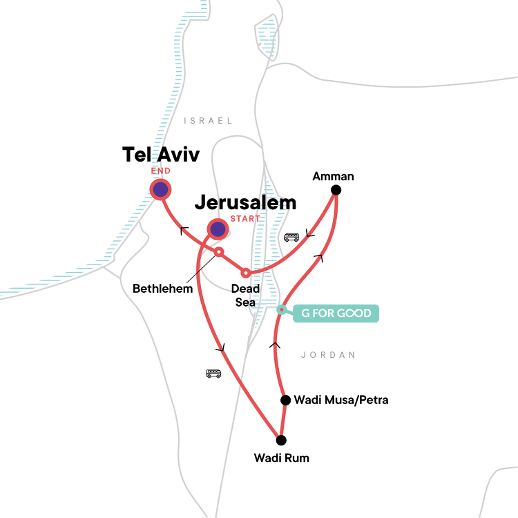 nordøst svinekød stadig Israel & Jordan: Party Nights & Ancient Sites - G Adventures (8 Days From  Jerusalem to Tel Aviv)