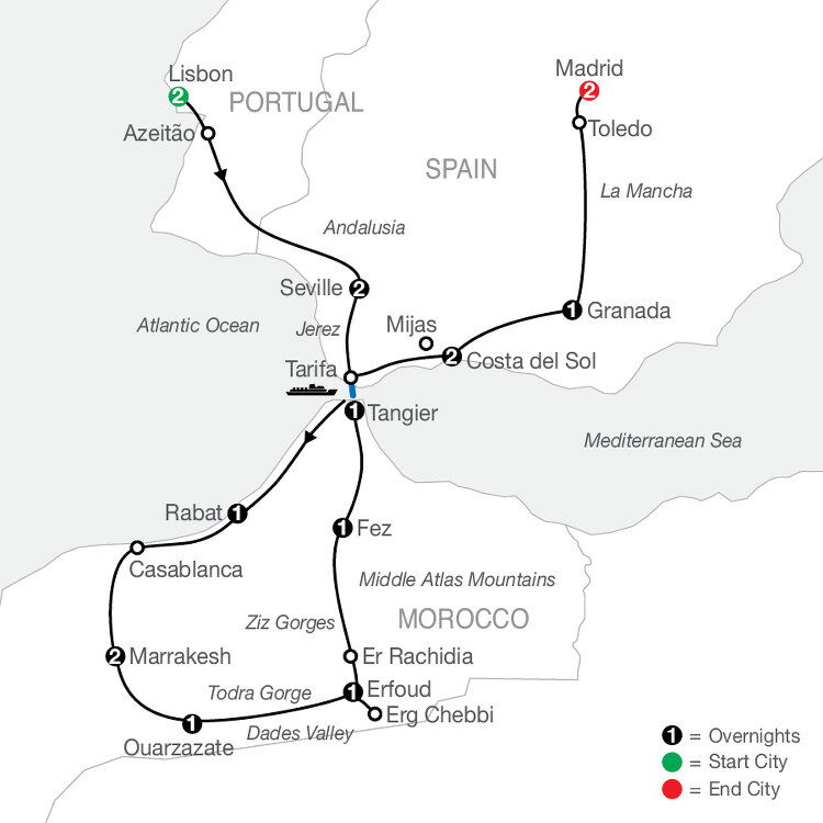 Spain, Portugal & Morocco - Globus (17 Days From Lisbon To Madrid)