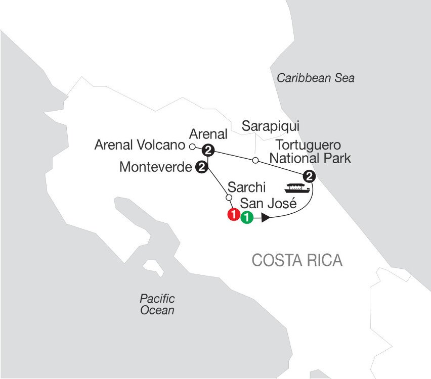 tavle overdrive spor Natural Wonders Of Costa Rica - Globus (9 Days From San Jose to San Jose)