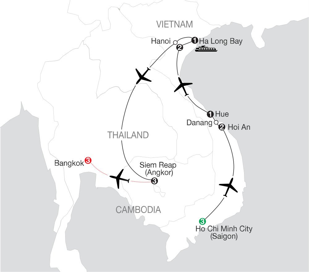 Chi　Bangkok　Adventure　Minh　Cambodia:　to　with　(16　City　Ho　Globus　From　Bangkok)　Grand　A　Vietnam　Days