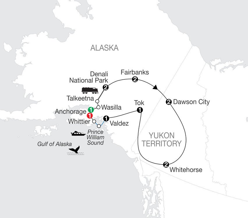 Ultimate Alaska & The Yukon Globus (13 Days From Anchorage to Anchorage)