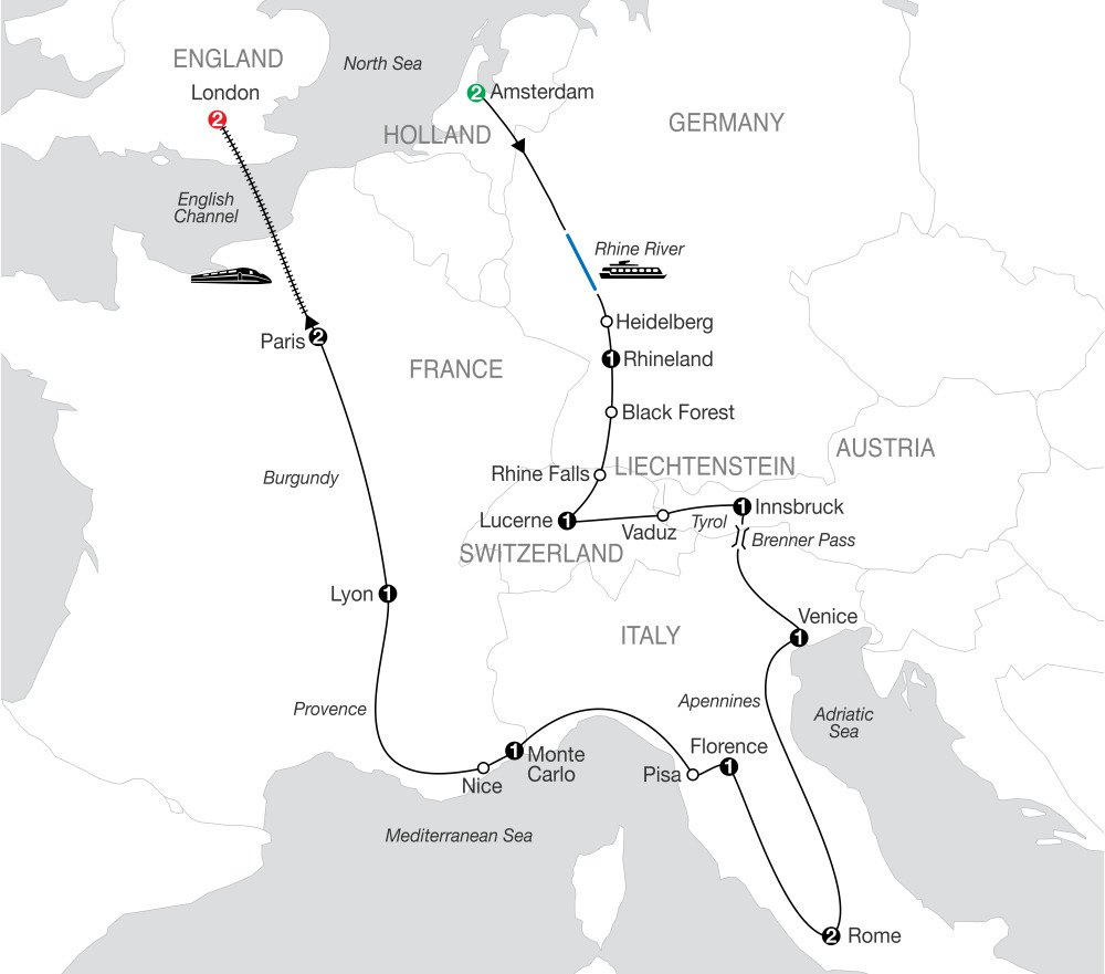 European Tapestry with London - Globus (16 Days From Amsterdam to London)